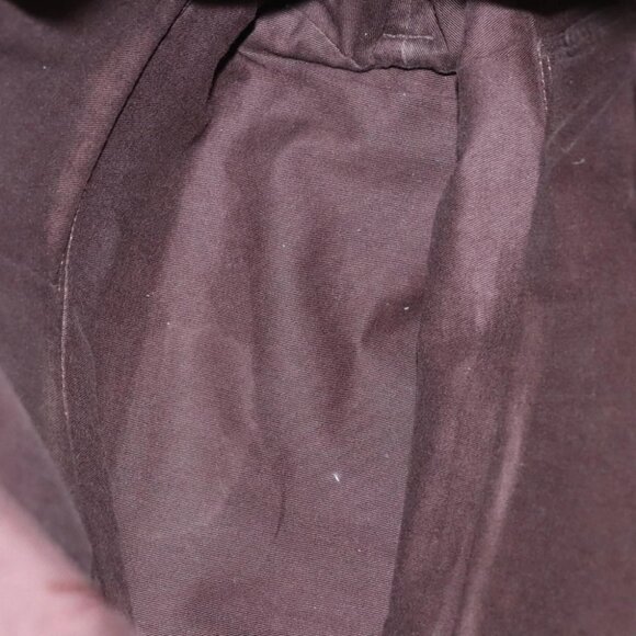 HERMES Kaba Chennai MM Hand Bag Canvas Leather Brown Silver Auth bs21951 - Picture 13 of 16